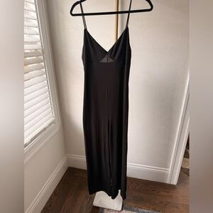 Forever 21 Ribbed Black Jumpsuit Wide Leg Pants Size Large